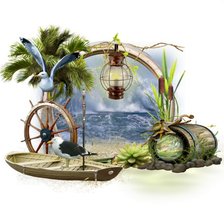 Схема вышивки «Морской коллаж»