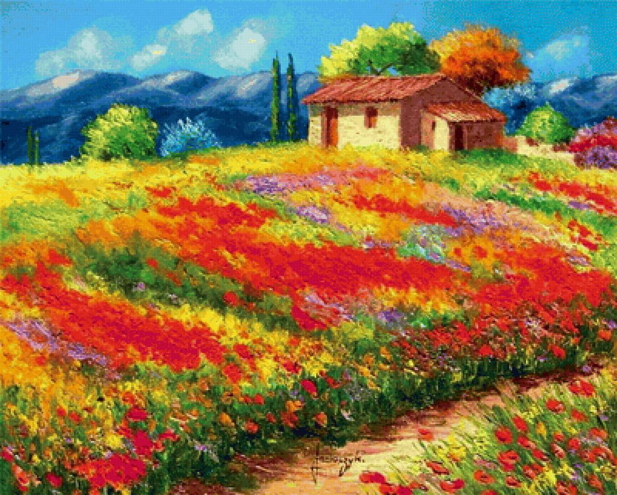 Домик - пейзаж, дом, природа - предпросмотр