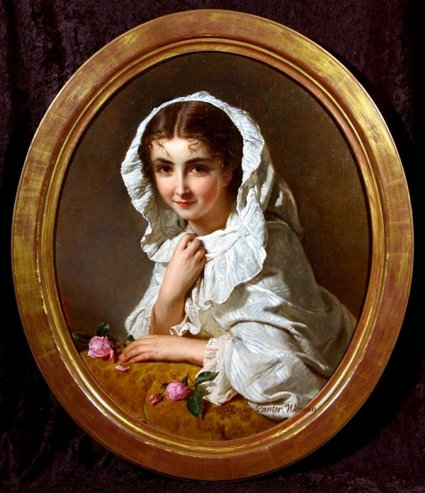 Портрет девушки. Henry Guillaume Schlesinger - живопись, портрет, 19 век, девушка - оригинал