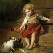 Девочка с кроликами. Феликс Шлезингер