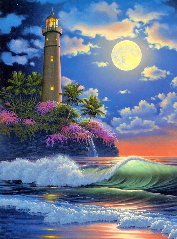 Маяк - природа, пейзаж, дом - оригинал