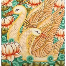 Схема вышивки «лебеди»