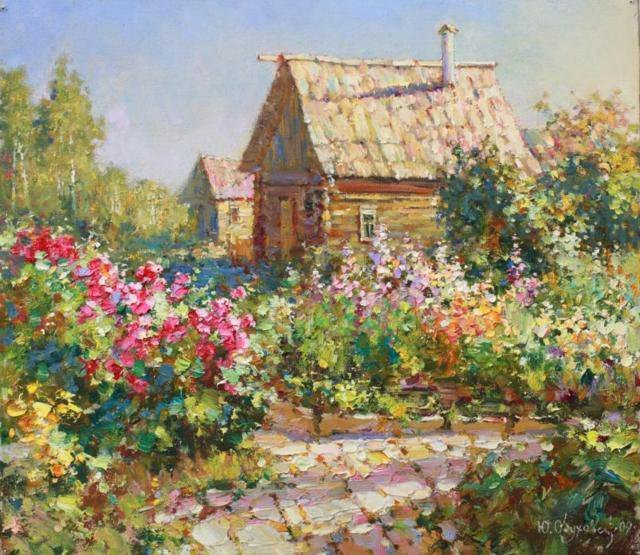 деревенский домик - пейзаж - оригинал