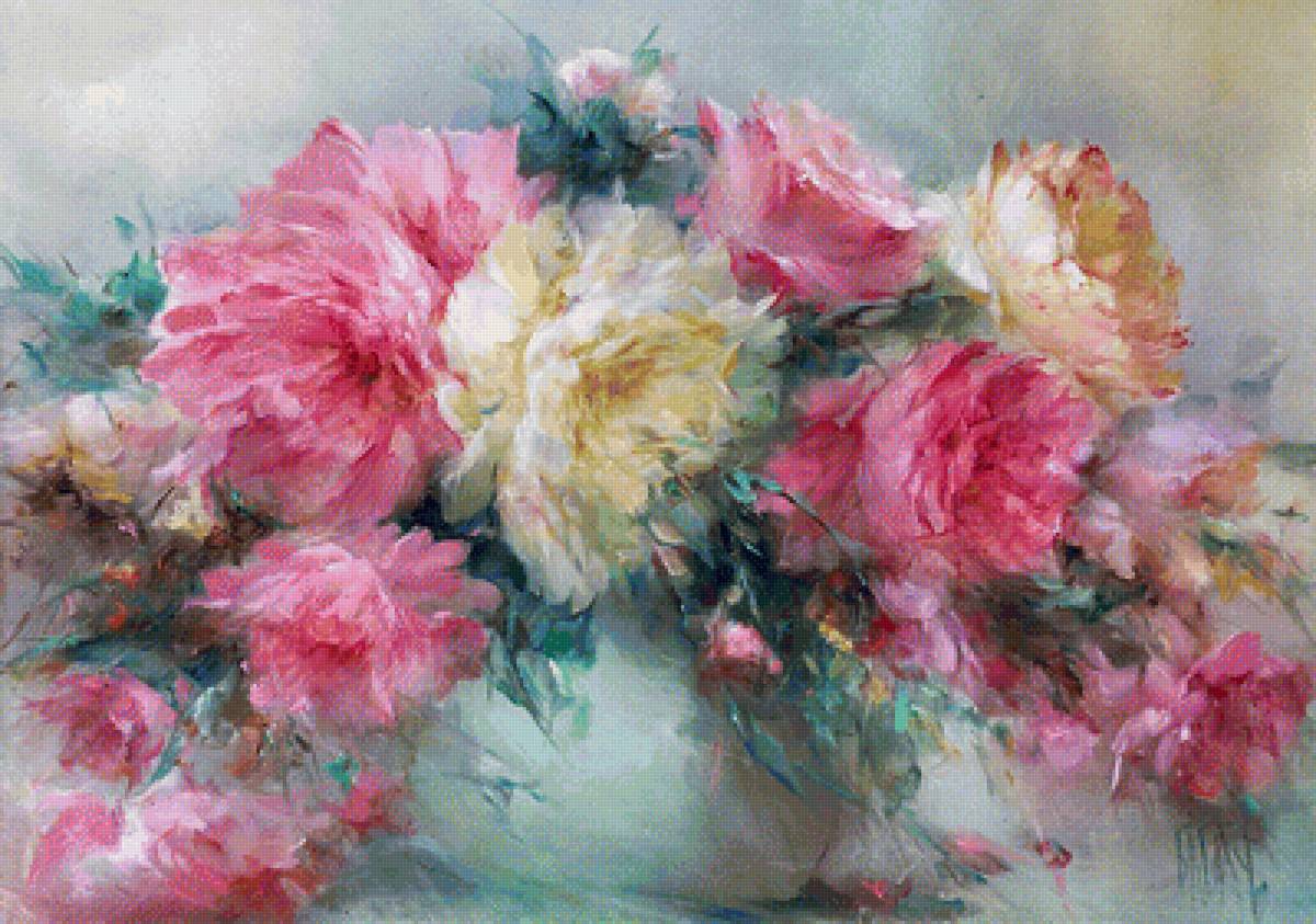 Букет цветов - живопись, цветы - предпросмотр