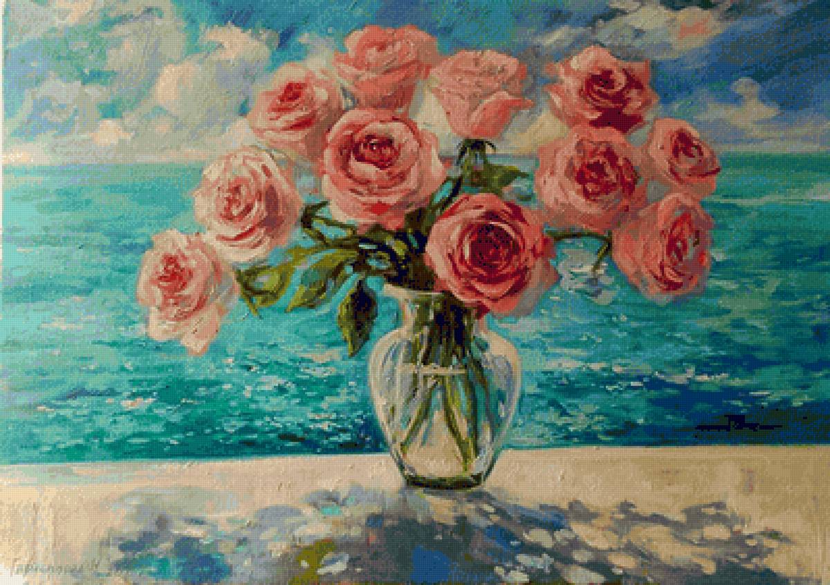 Roses and the Sea. - seascapes.flowers and gardens. - предпросмотр