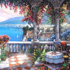 Схема вышивки «Терраса над морем»