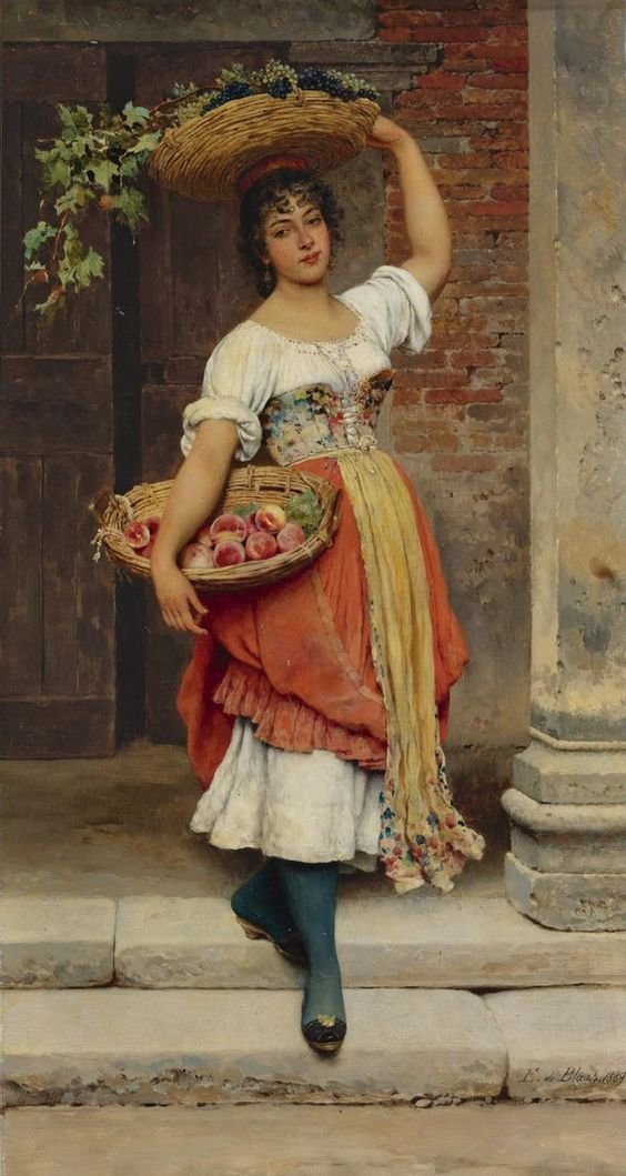 итальянская девушка с фруктами - девушка, итальянка - оригинал