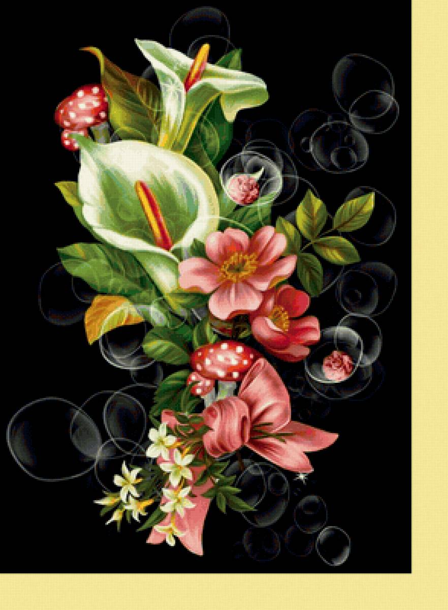 Серия "Букет". - флора, цветы, букет, винтаж - предпросмотр