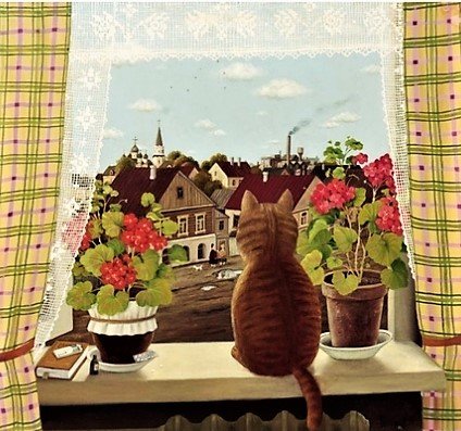 Кот на окне - валентин губарев - оригинал
