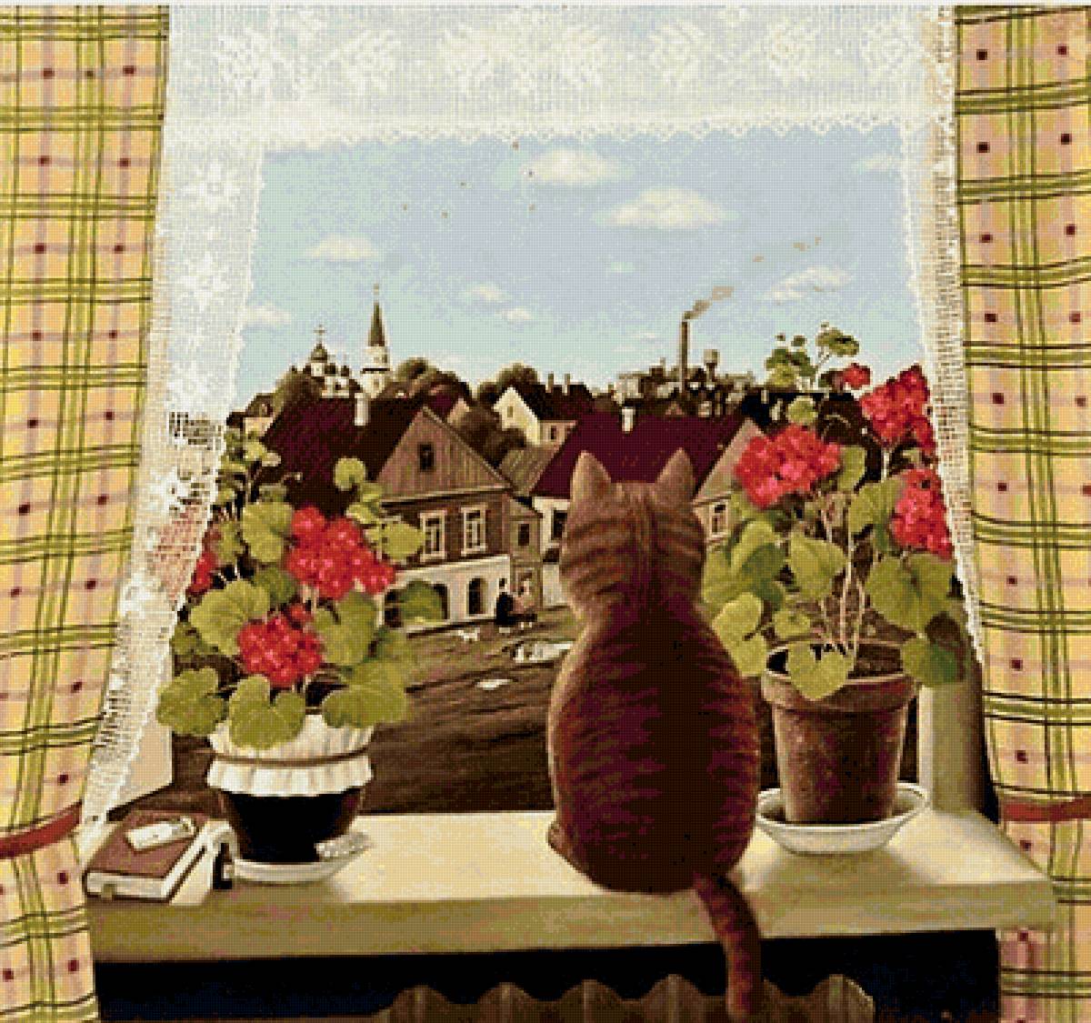 Кот на окне - валентин губарев - предпросмотр