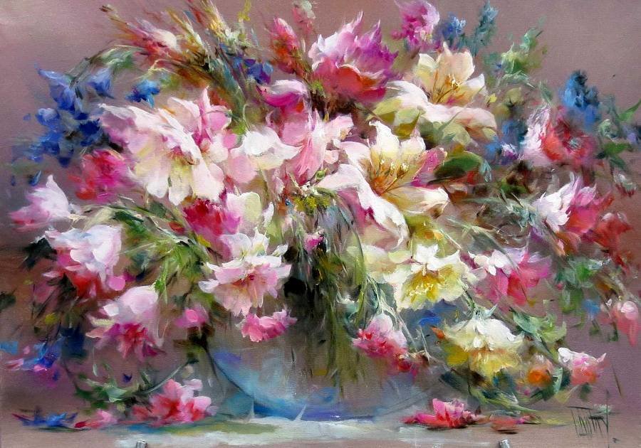 букет - цветы, картина - оригинал