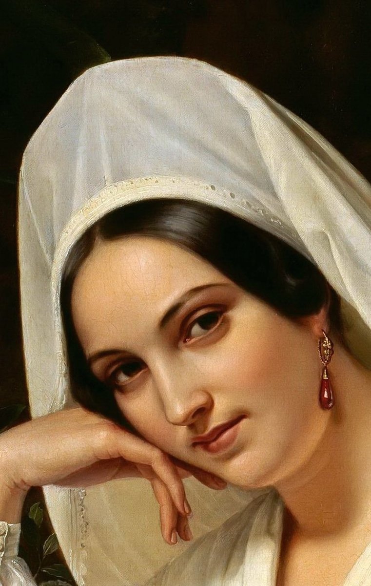 девушка из фраскати фрагмент - портрет, девушка, фраскати, хеннинг - оригинал