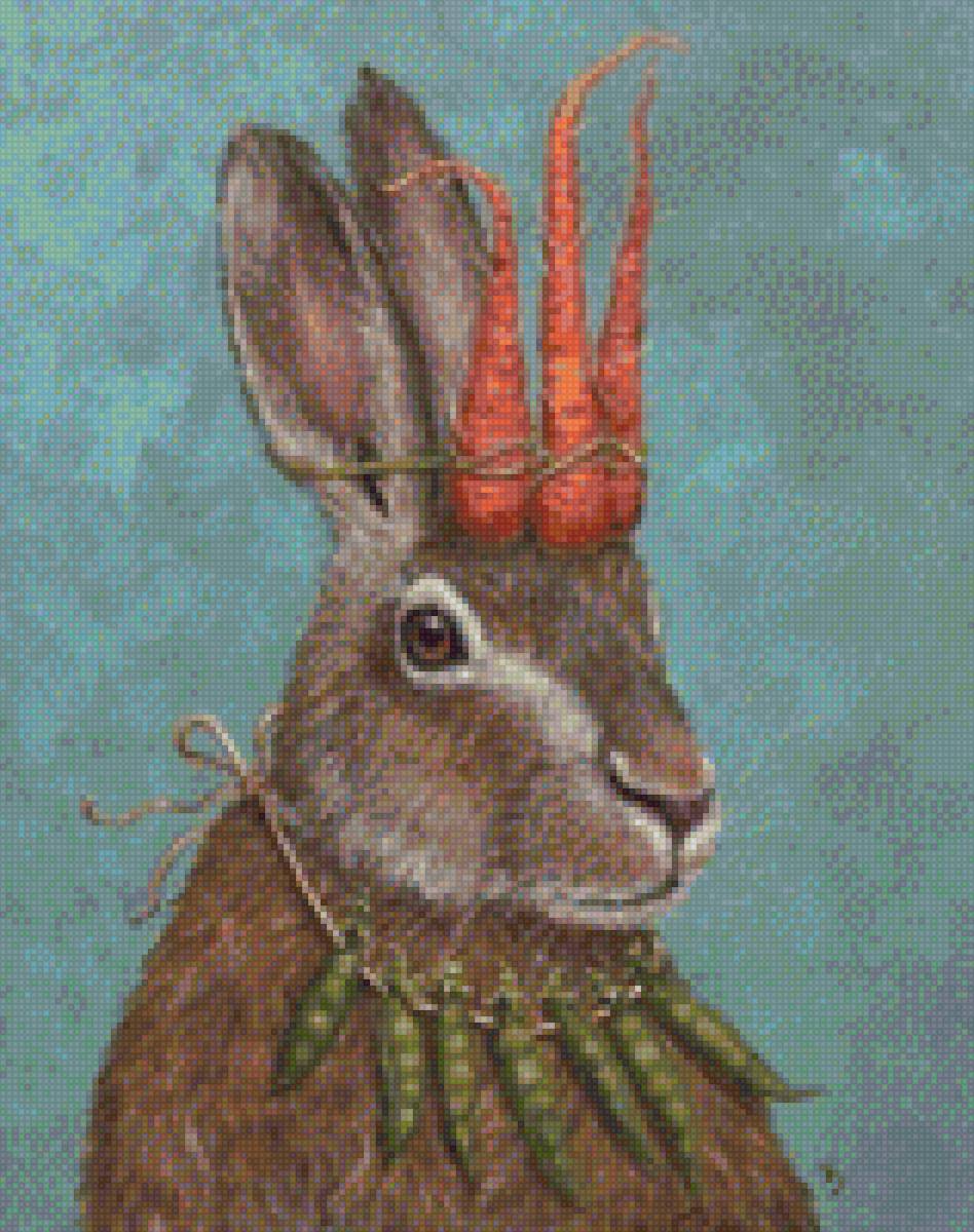 Кролик и морковка - предпросмотр