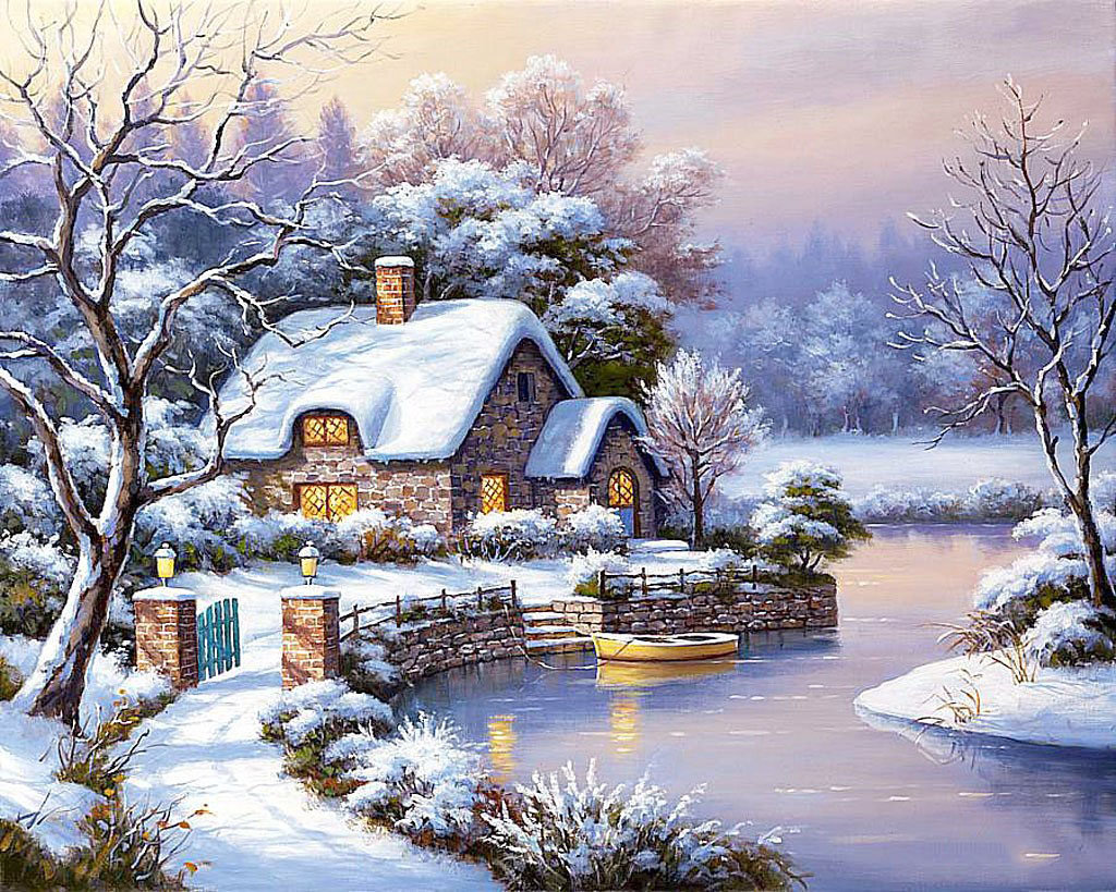 Зимний пейзаж - зима - оригинал