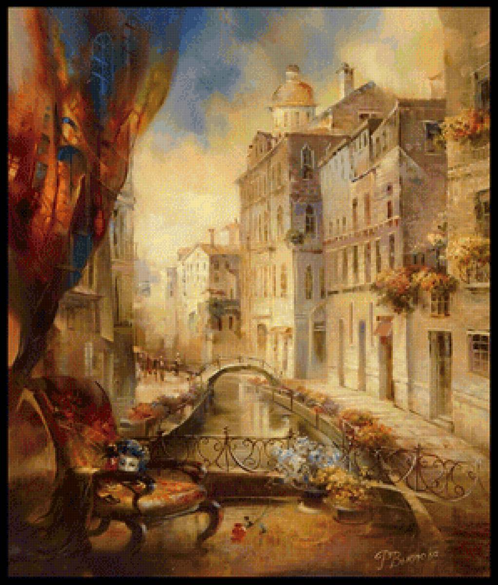 канал за окном - картина, венеция - предпросмотр