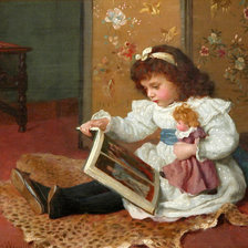 Схема вышивки «Время для чтения. Charles Haigh Wood»