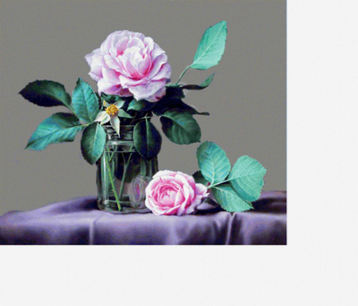 Розы. - живопись., натюрморт, цветы - предпросмотр