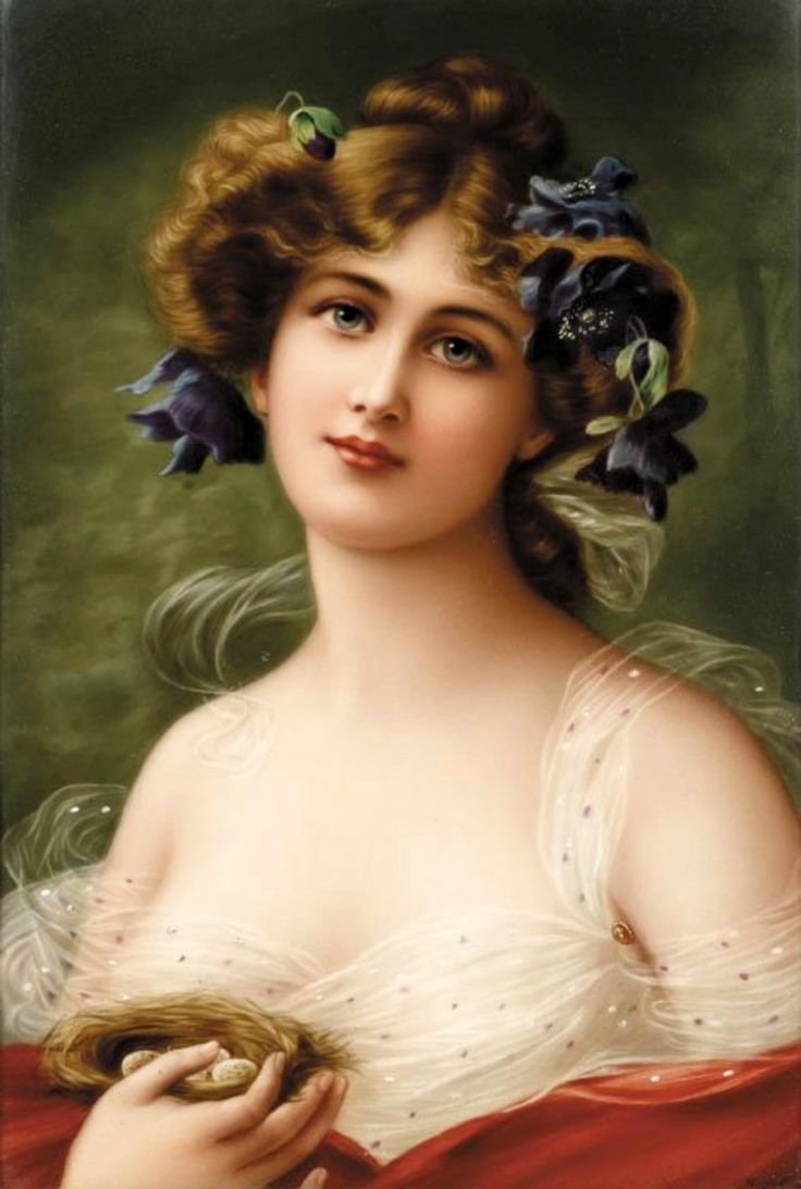 Портрет девушки. Эмиль Вернон - 19 век, портрет, живопись, девушка - оригинал