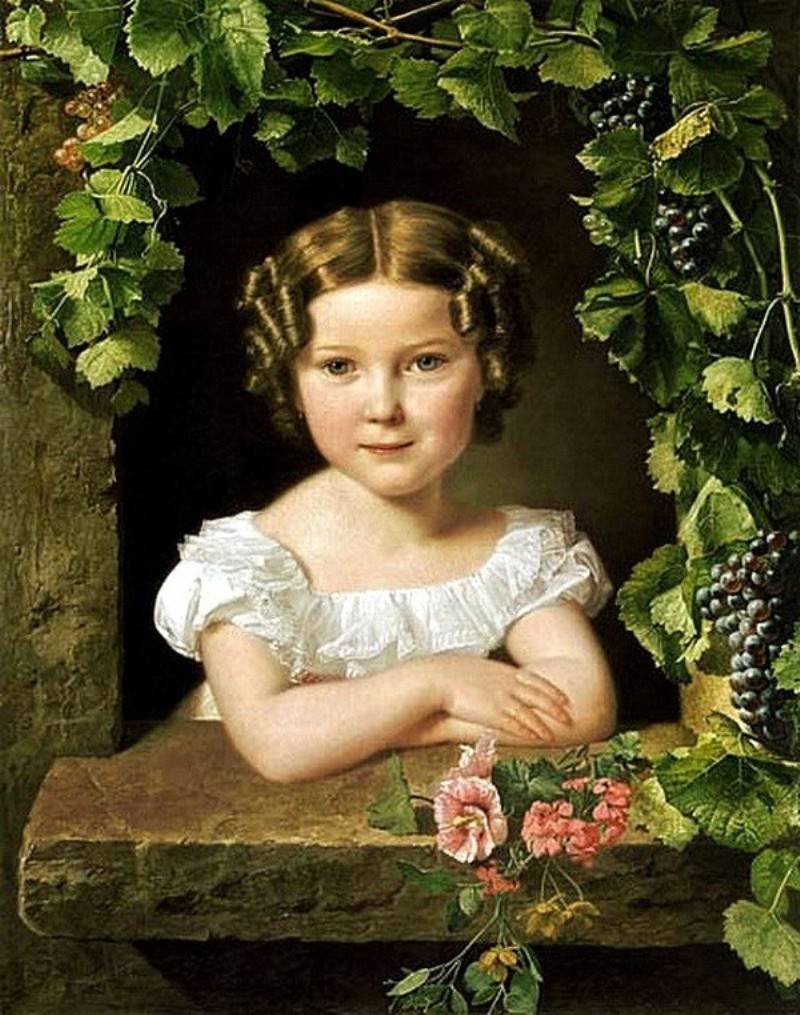 Портрет девочки. Фердинанд Георг Вальдмюллер - живопись, девочка, 19 век, портрет - оригинал