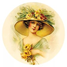 Оригинал схемы вышивки «Девушка в шляпе» (№2125667)