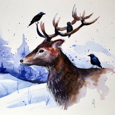 Схема вышивки «Олень»