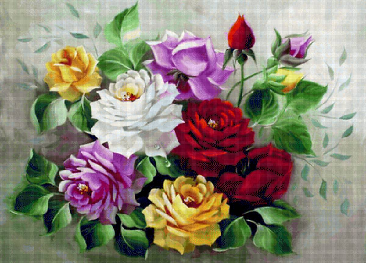 Натюрморт. - живопись., цветы, натюрморт - предпросмотр