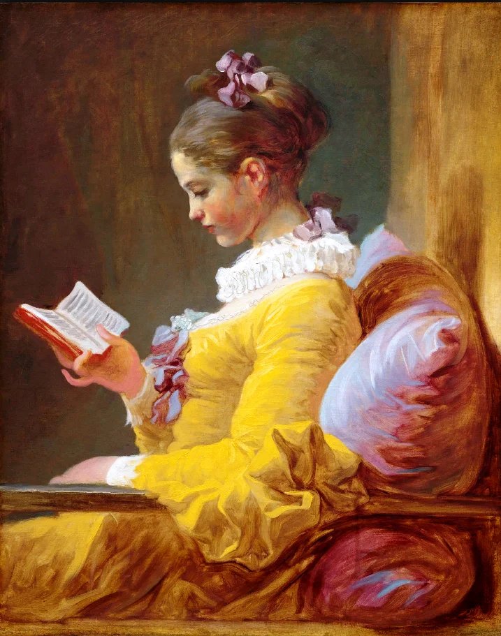 Жан Оноре Фрагонар. Девушка, читающая книгу - портрет, девушка, 19 век, живопись - оригинал