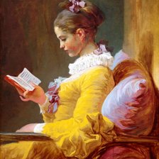 Схема вышивки «Жан Оноре Фрагонар. Девушка, читающая книгу»