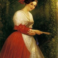 Дама с веером. Edouard Marie-Guillaume Dubufe