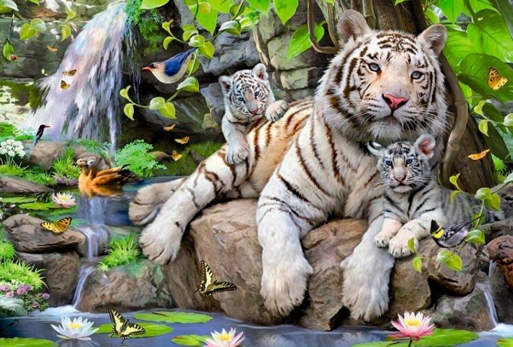 Тигры - животные - оригинал