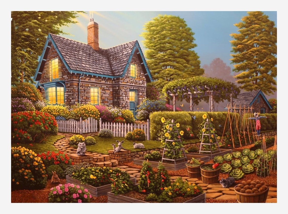 №2126446 - цветы, домики, пейзаж - оригинал