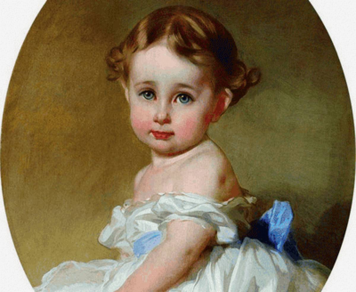 Портрет девочки. Макаров И.К. - портрет, живопись, девочка, 19 век - предпросмотр