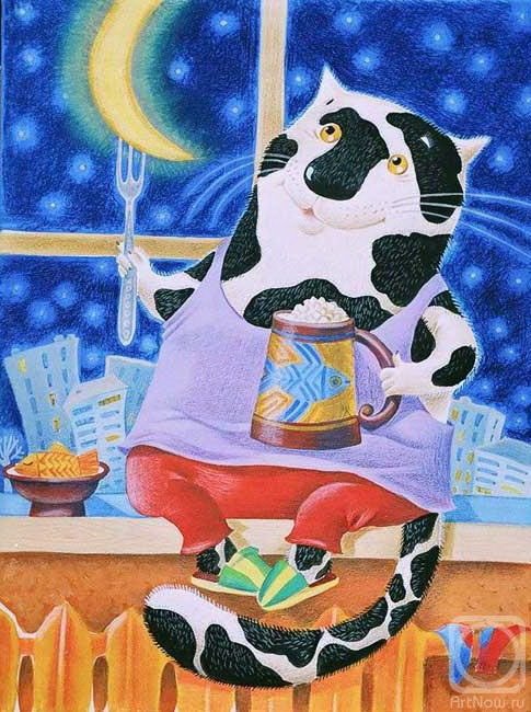 Котик - сказка, иллюстрация - оригинал