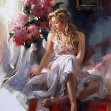 Схема вышивки «Девушка»