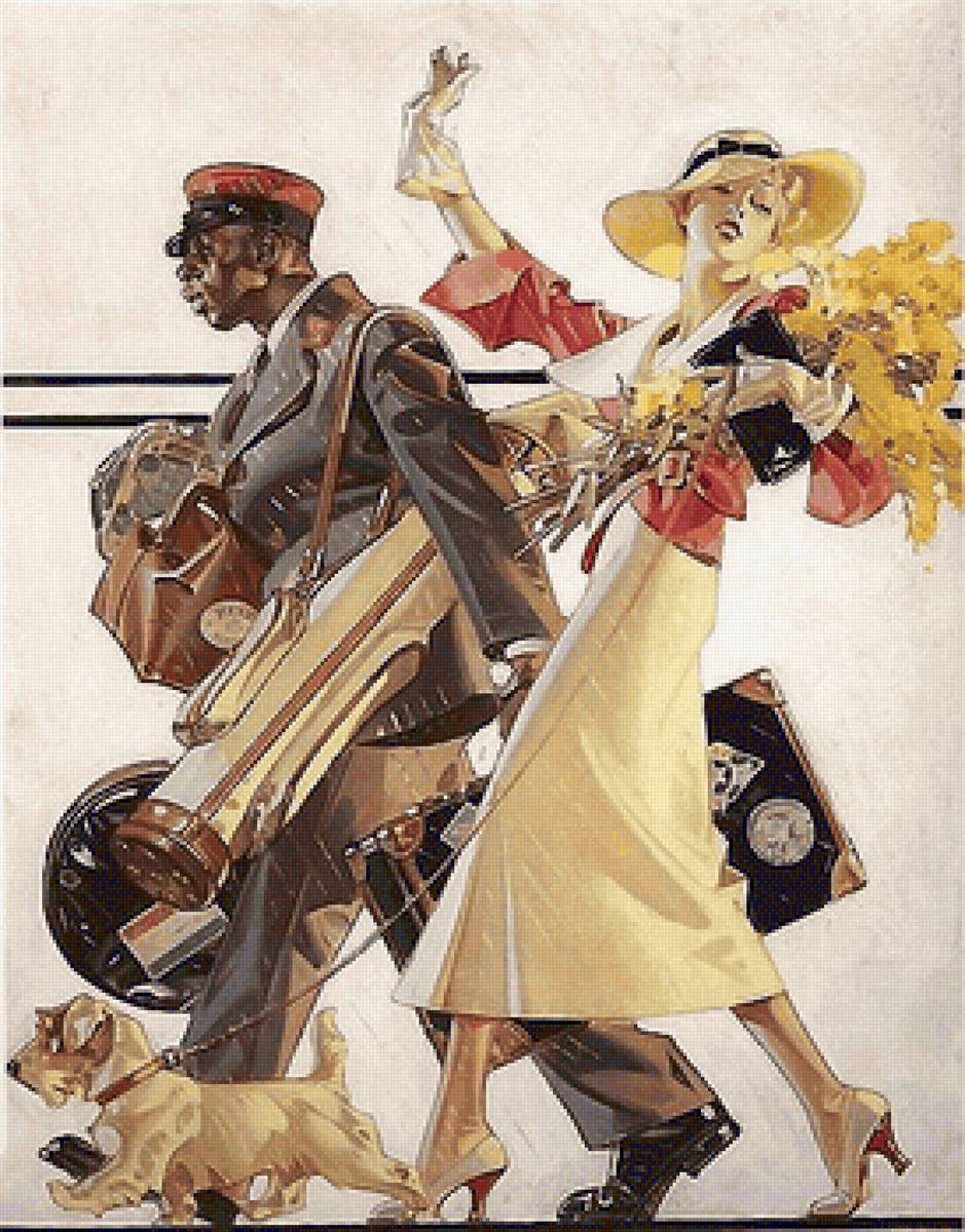 ДАМА С СОБАЧКОЙ - картины, люди - предпросмотр