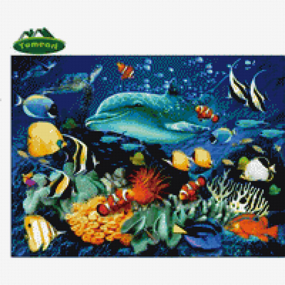 Дельфин и морские обитатели - предпросмотр