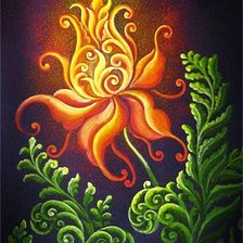 Схема вышивки «Цветок папоротника»