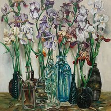 Схема вышивки «ирисы в стекле»