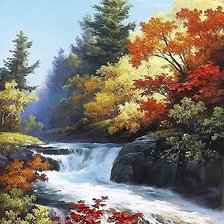 Схема вышивки «горная река»