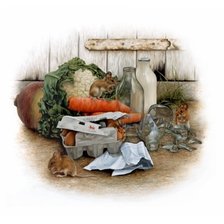 Схема вышивки «ДЕРЕВЕНСКИЙ НАТЮРМОРТ С МЫШКАМИ»