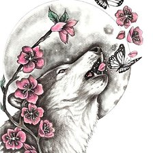 Схема вышивки «волк»