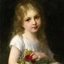 Оригинал схемы вышивки «Девочка с цветами. Вильям Бугро» (№2128460)