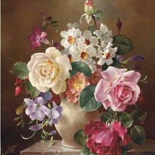 Схема вышивки «Цветы в вазе. Харольд Клейтон»