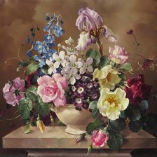 Схема вышивки «Цветы в вазе. Харольд Клейтон»