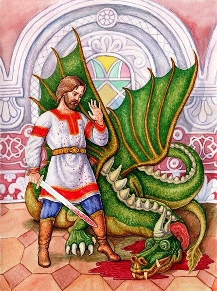 Петр против змея - змей, сказки, петр - оригинал