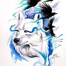 Схема вышивки «Волк»