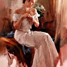 Схема вышивки «Девушка»