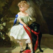 Схема вышивки «Девочка с собакой. Иван Кузьмич Макаров»