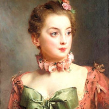 Оригинал схемы вышивки «Гюстав Жан Жаке. Женский портрет» (№2129417)