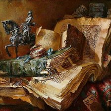 Схема вышивки «натюрморт с книгами»